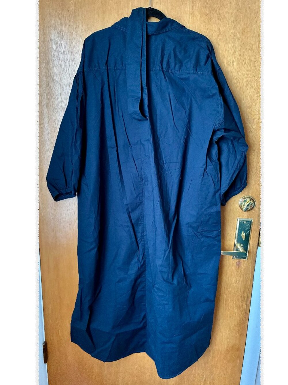 Old Navy x Christopher John Rogers Maxi Shirt Dress Poplin Cotton Navy Blue NWT - Picture 6 of 11